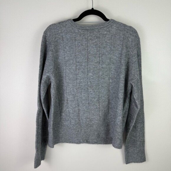 WAYF Grey Knit Button Front Cardigan Sweater XL NWT Preppy Cozy Classic - Picture 9 of 9